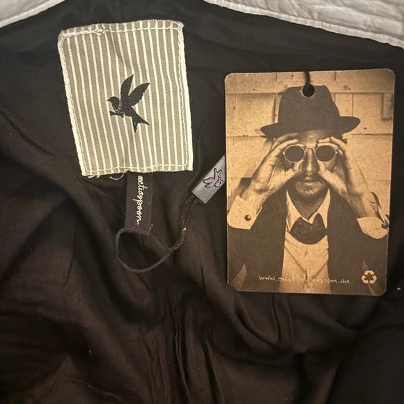 One Teaspoon Leather Distressed Vintage Wash Stitched Pants NWT - Picture 2 of 6